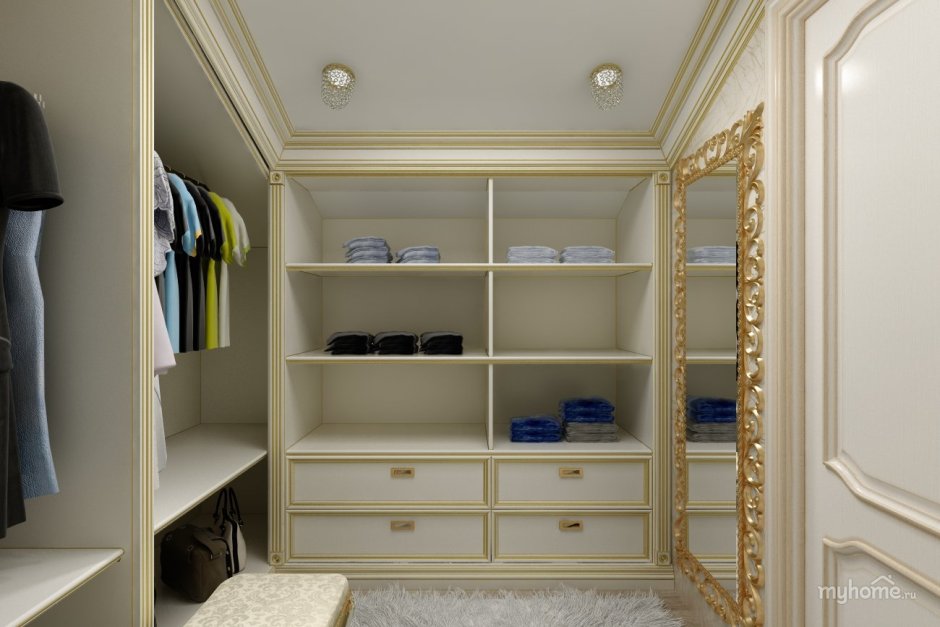 Гардеробная комната в стиле Неоклассика 6 кв