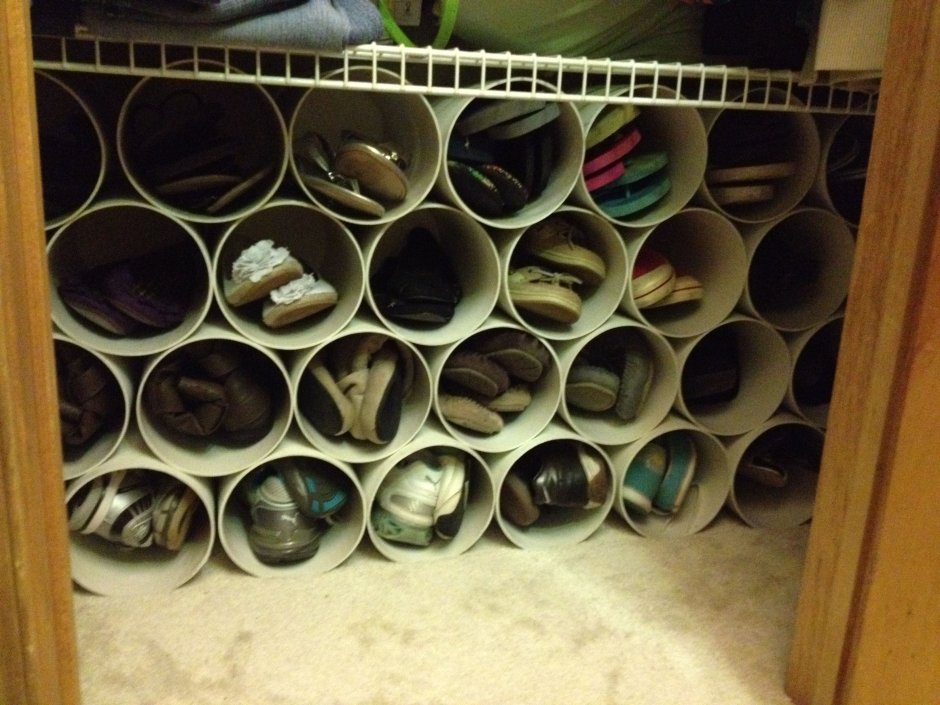 Обувница из труб ПВХ