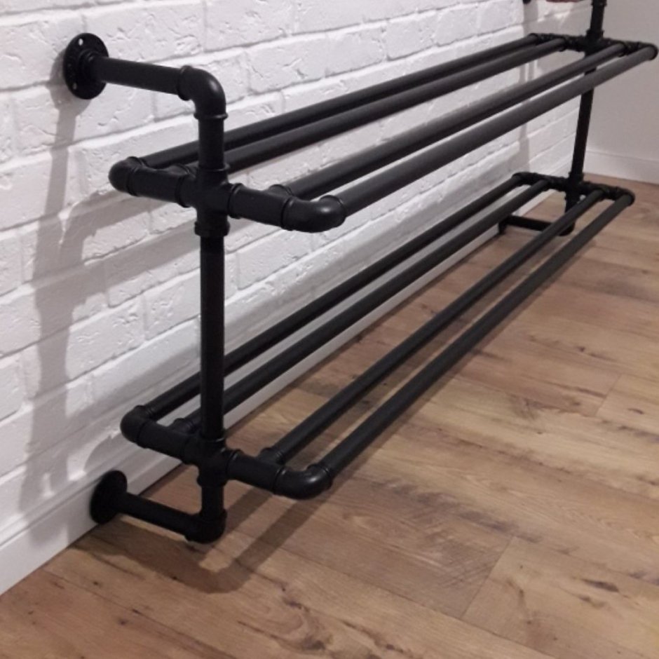 Обувная полка из пластиковых труб