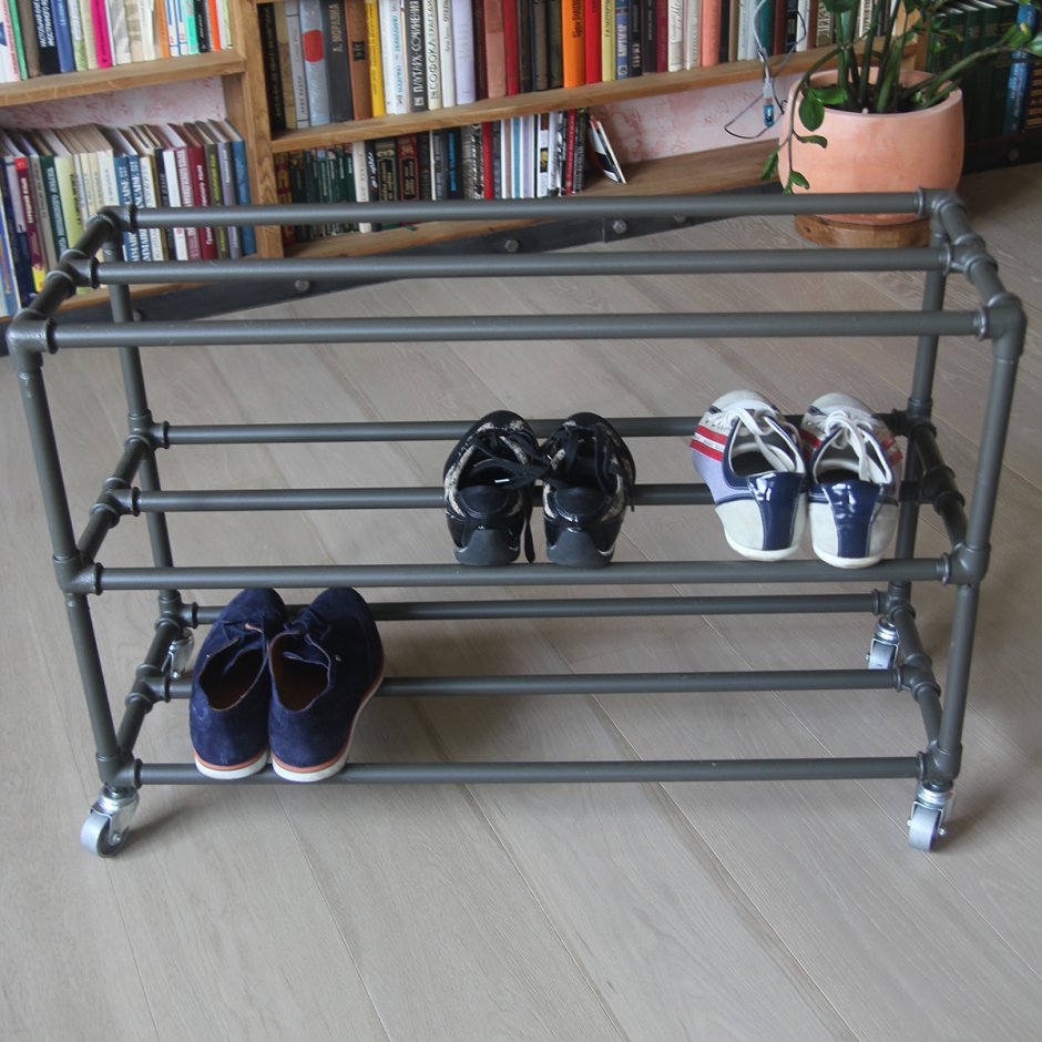 Полка для обуви из труб ПВХ