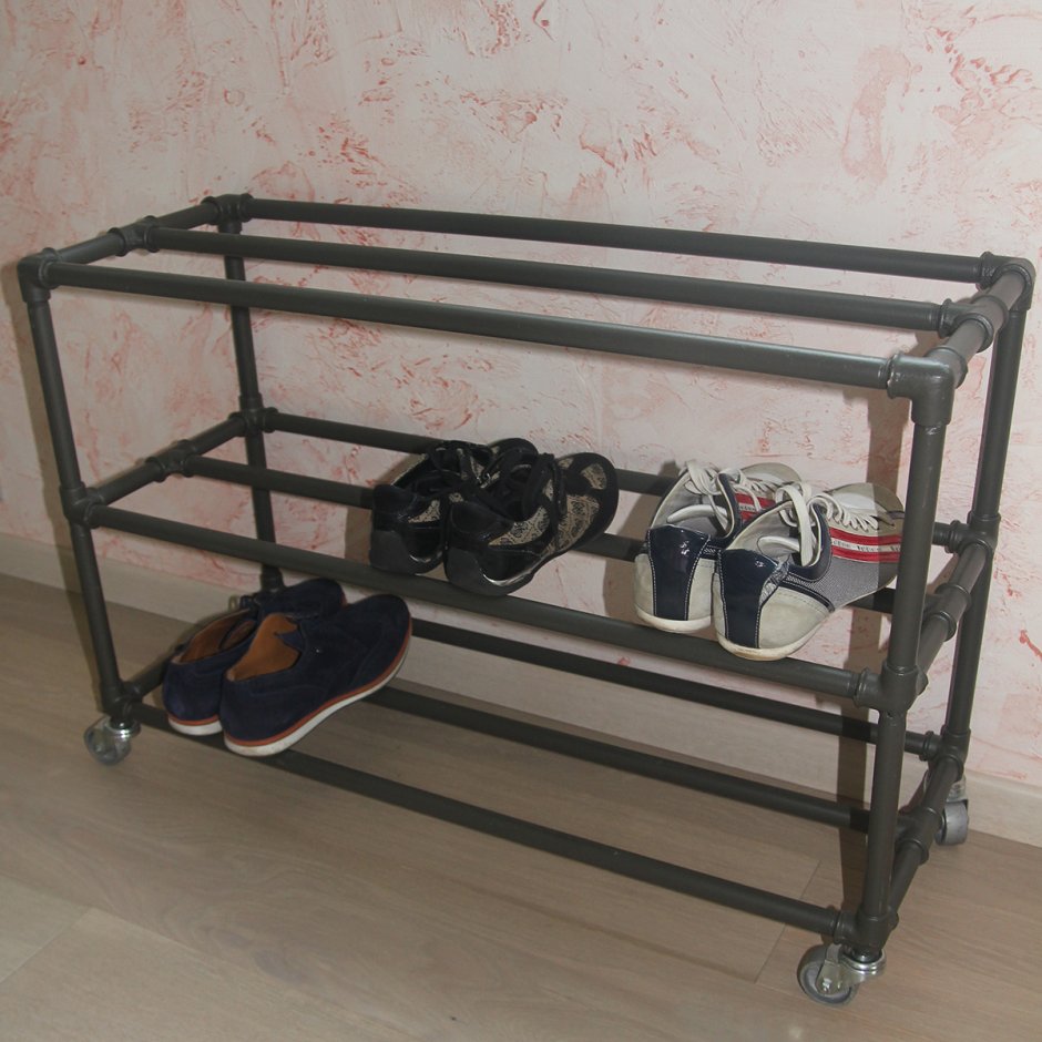 Полка для обуви из труб