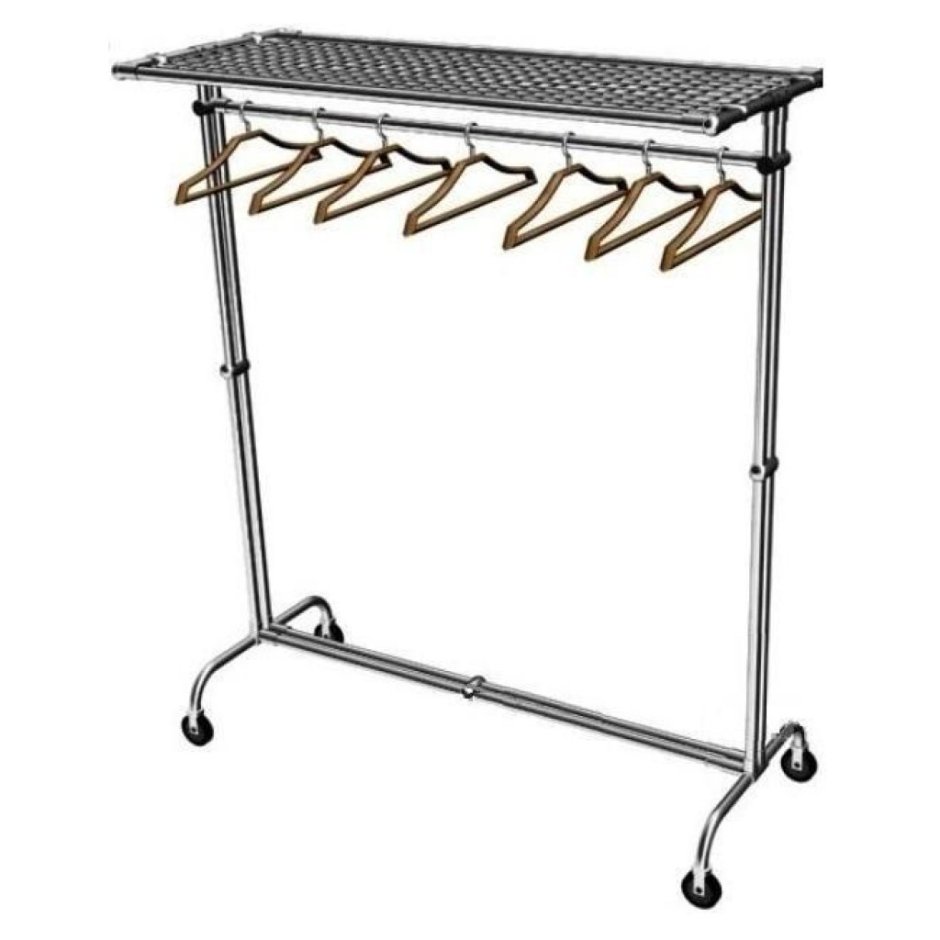 Мобильный гардероб на 20 плечиков с сеткой для головных уборов