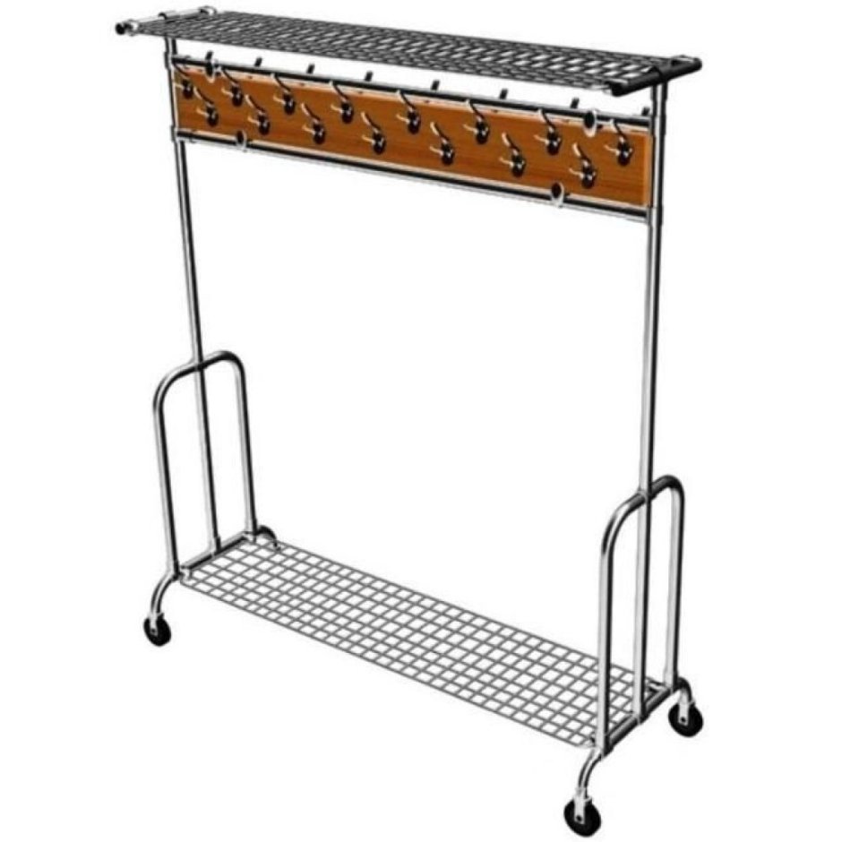Вешало подкатное с сетчатыми полками (для сушки обуви) v-41