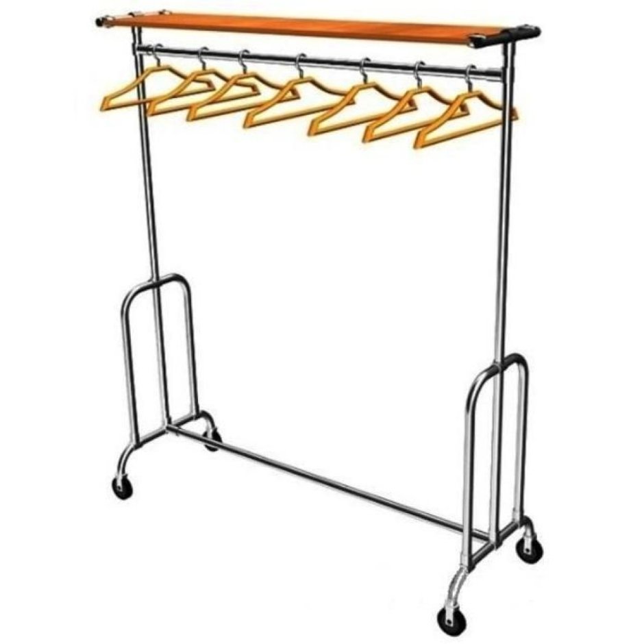 Вешалка напольная на колёсах (с полкой) cr460