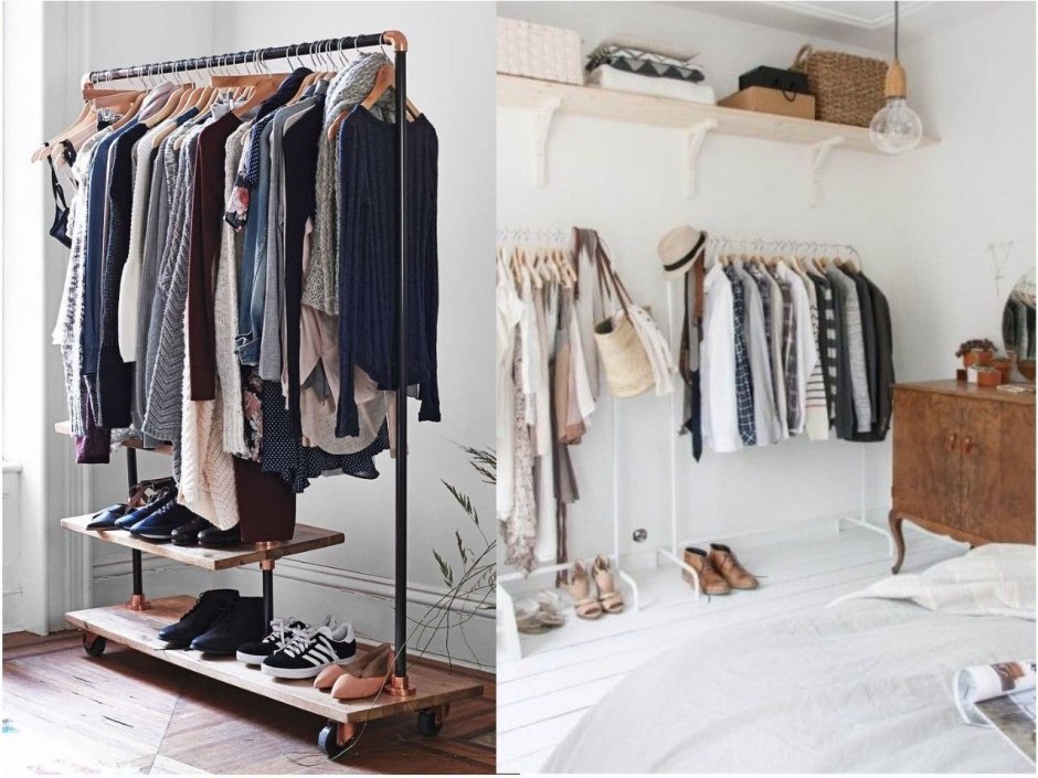 Вешалки для одежды в гардеробную комнату в квартире