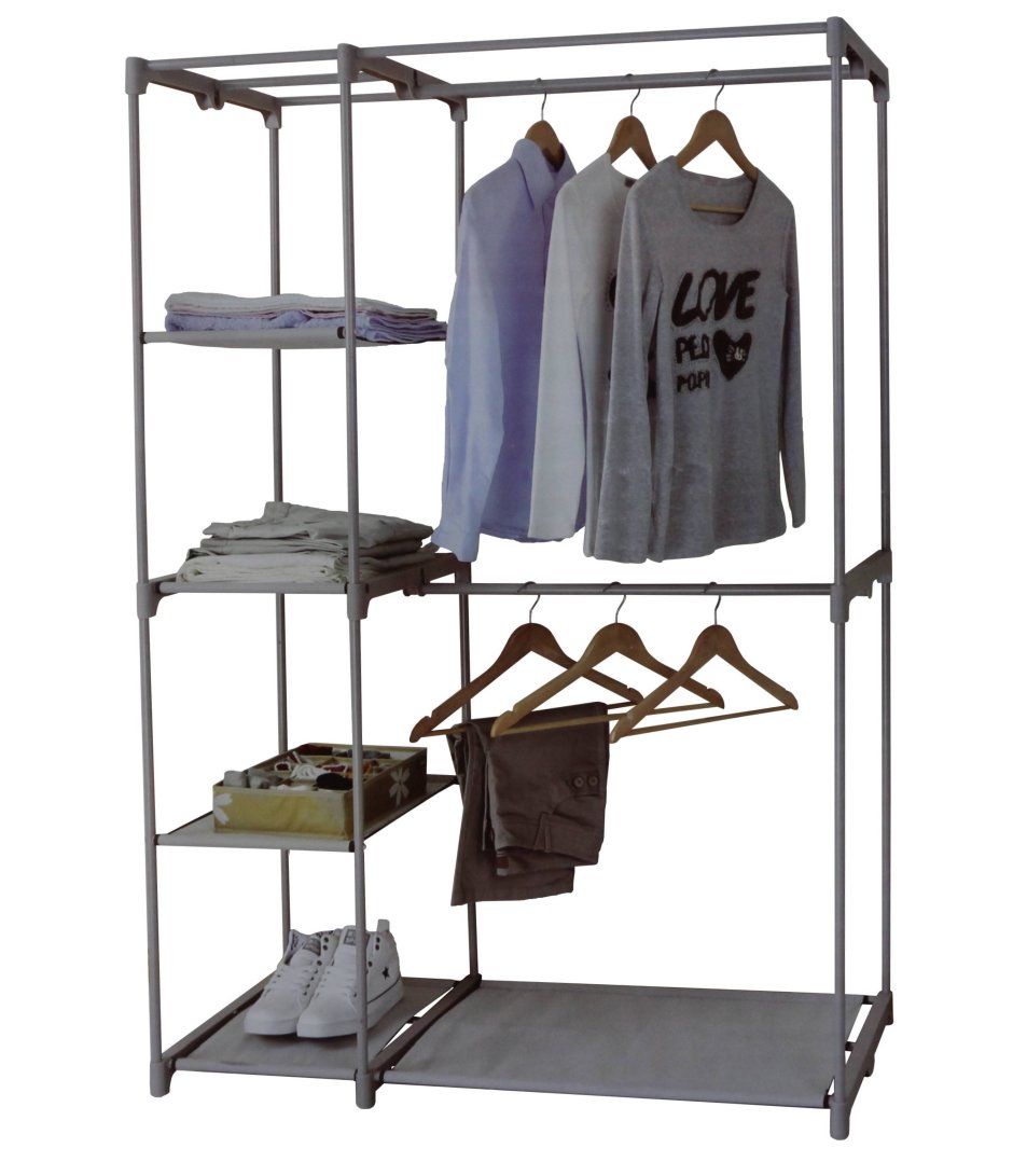 Стойка для одежды с полками