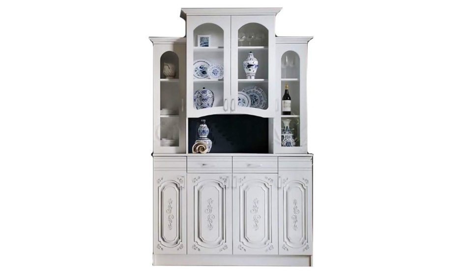 Буфет миф Лиза 2 четырёхстворчатый белый глянец/белый