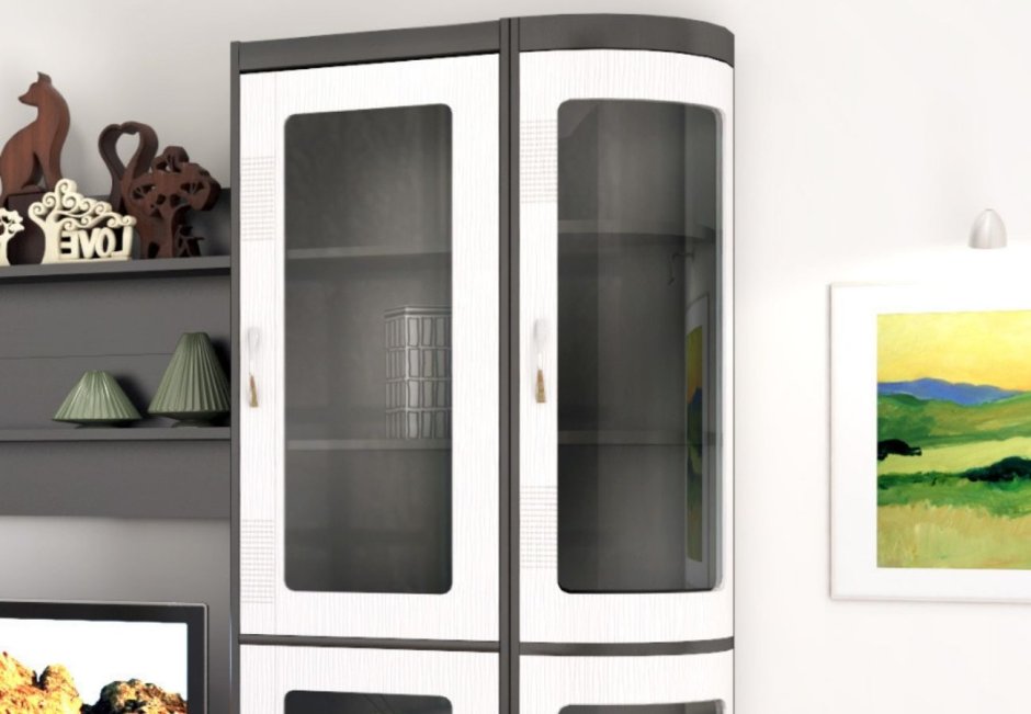 Сити сб-216 шкаф торцевой с витриной