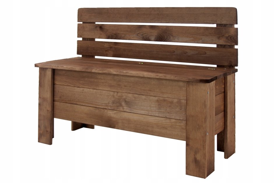 Деревянная скамейка с ящиком
