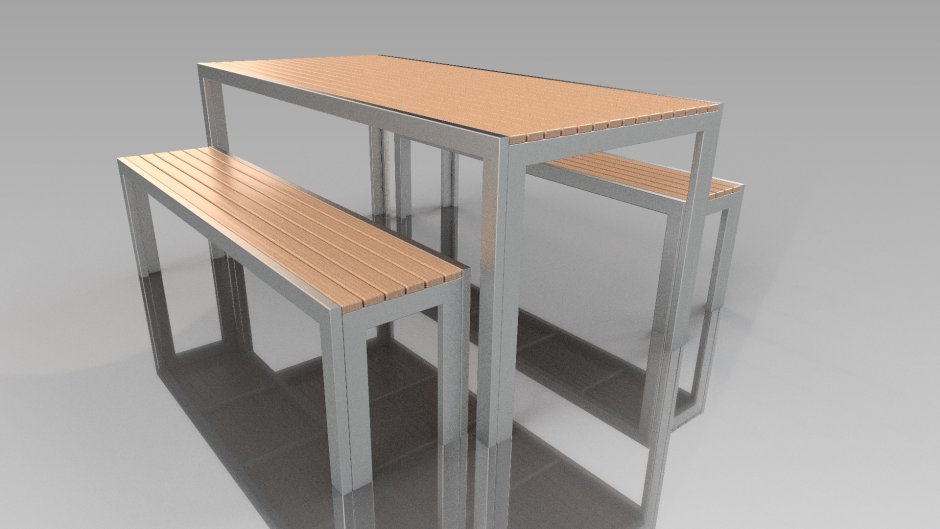 Скамья и стол 3d моделирование