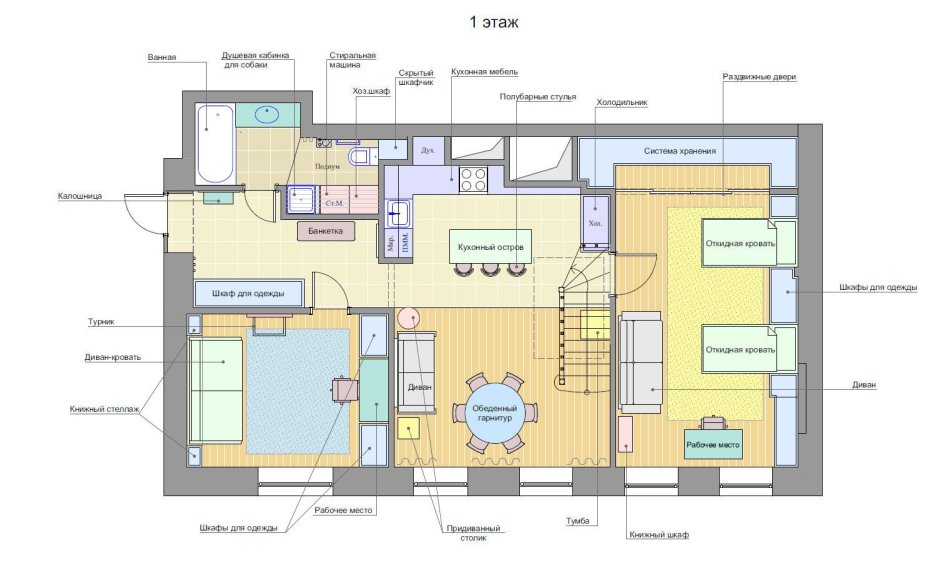План дома с гардеробной