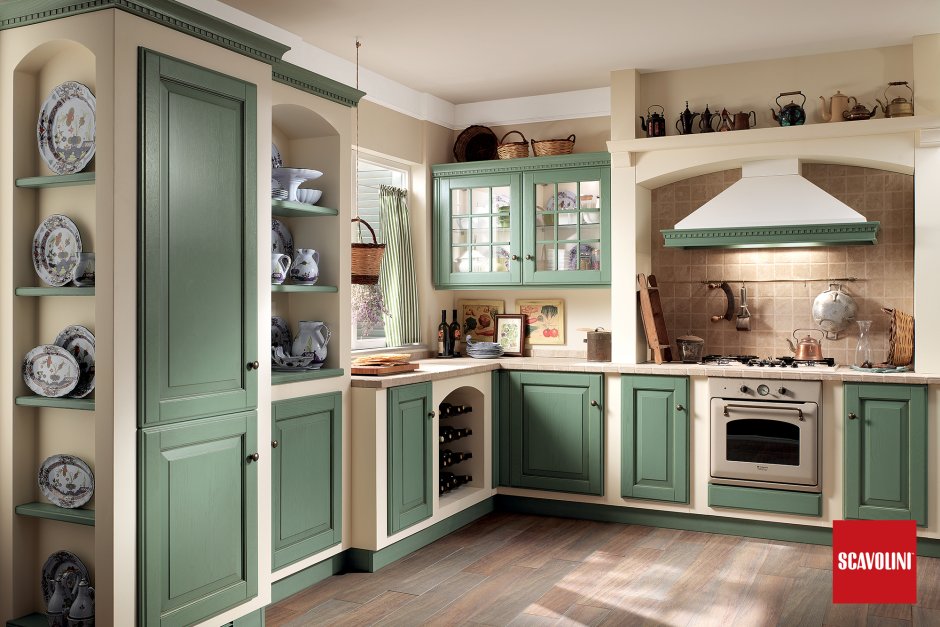 Кухня Прованс зеленая Лорен