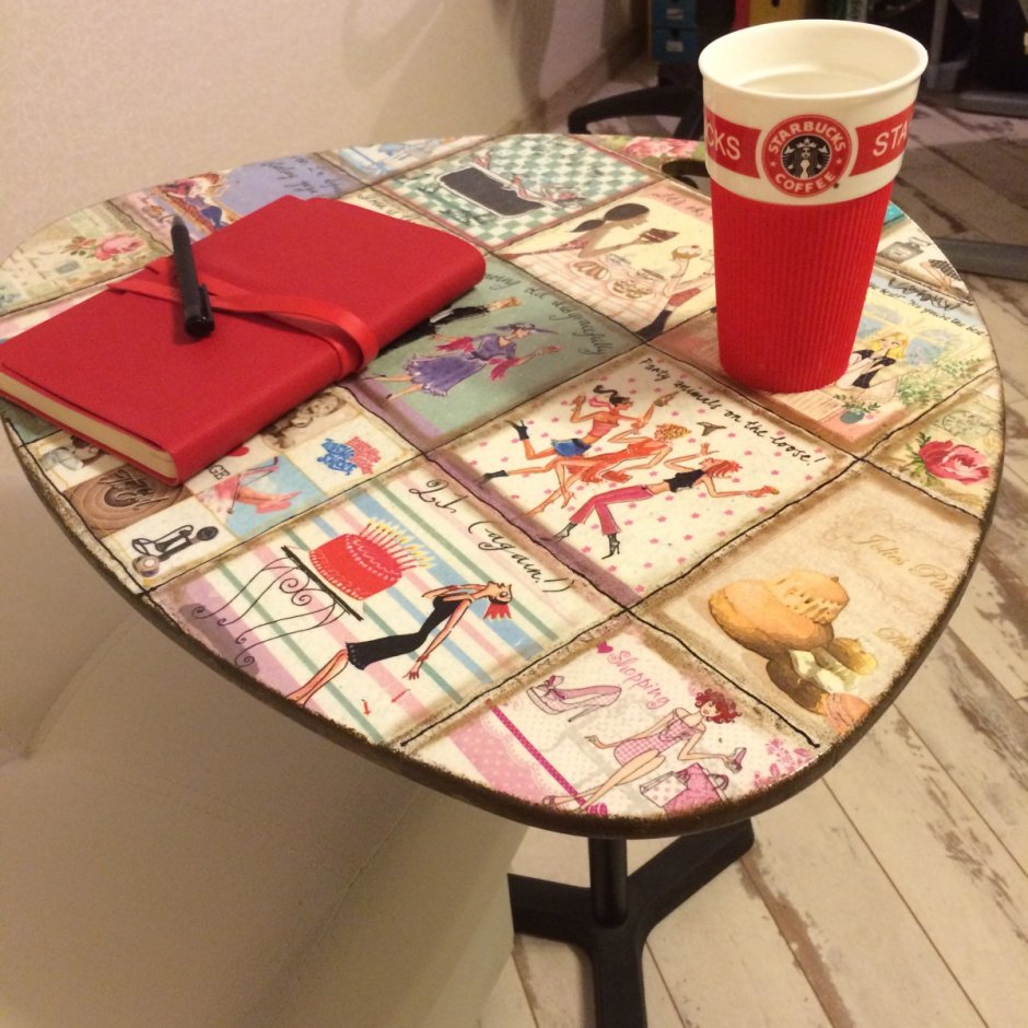 Декупаж кухонного стола