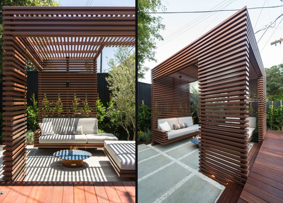 Реечная крыша на веранде