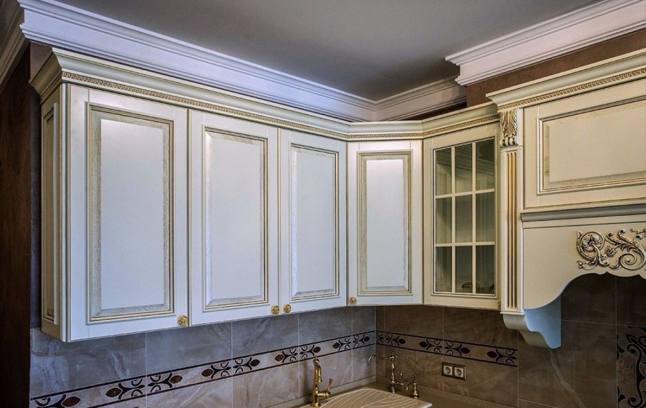 Кухни массив патина классика Верхние секции 1300мм