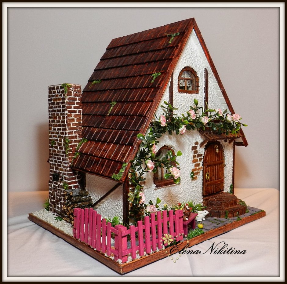 Миниатюрные домики из картона