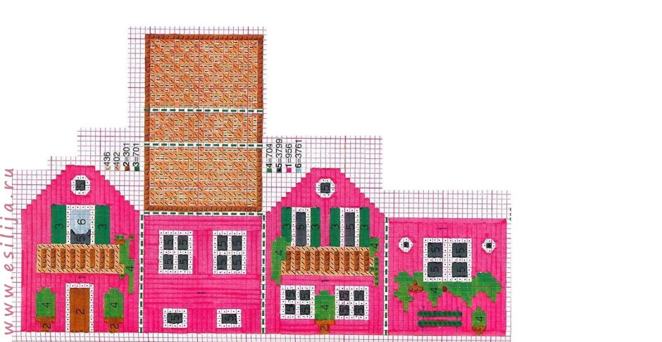 Домик для вырезания цветной