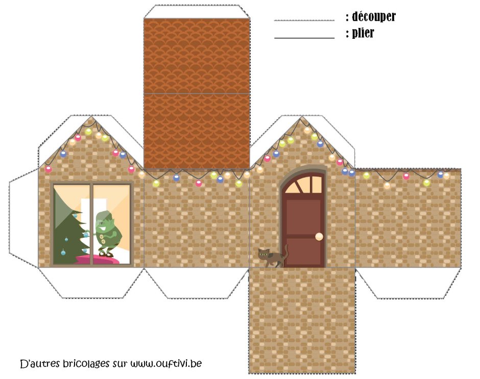 Новогодние домики для склеивания