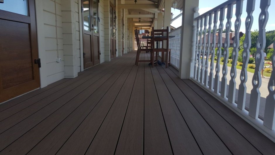 Террасная доска Holzhof шовная "кольца дерева" венге 22*145*6000мм