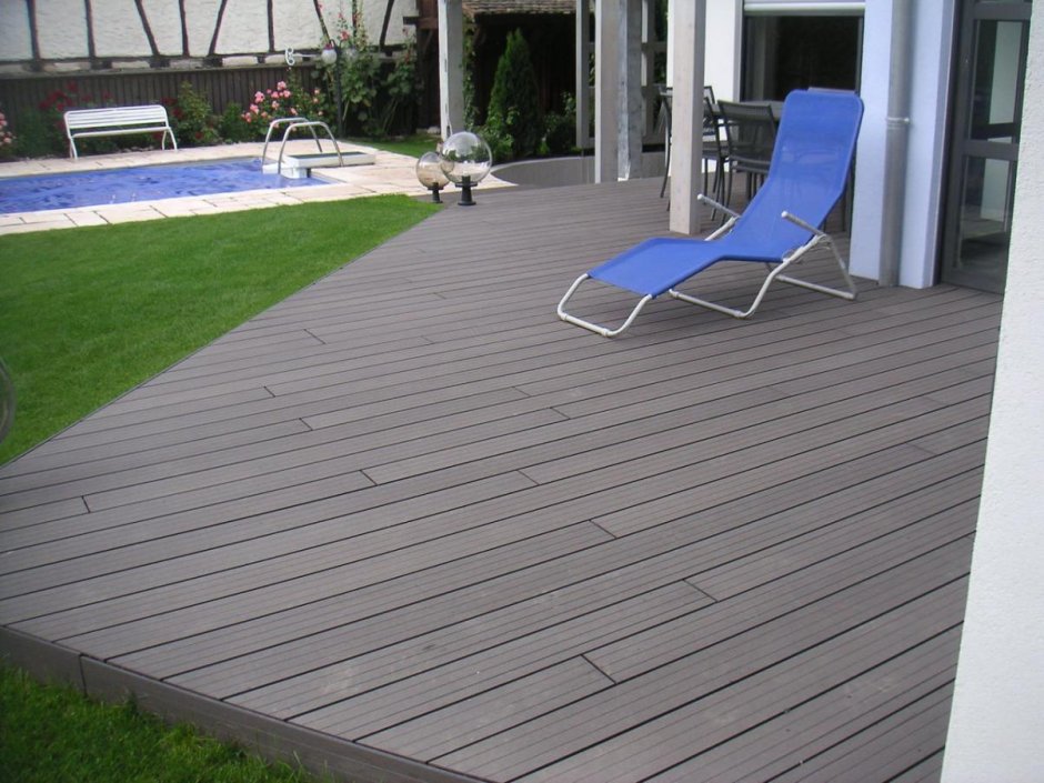 Террасная доска Декрон шовная 153*28*4000мм, венге