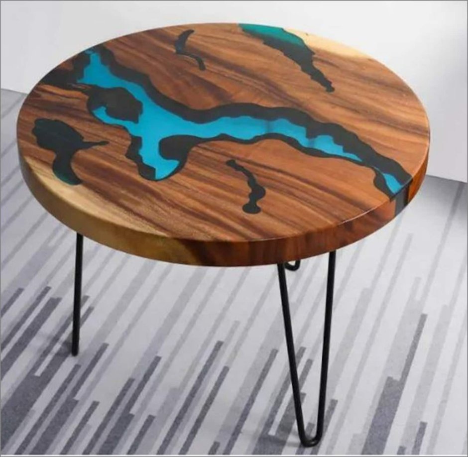 Круглый стол из эпоксидной смолы