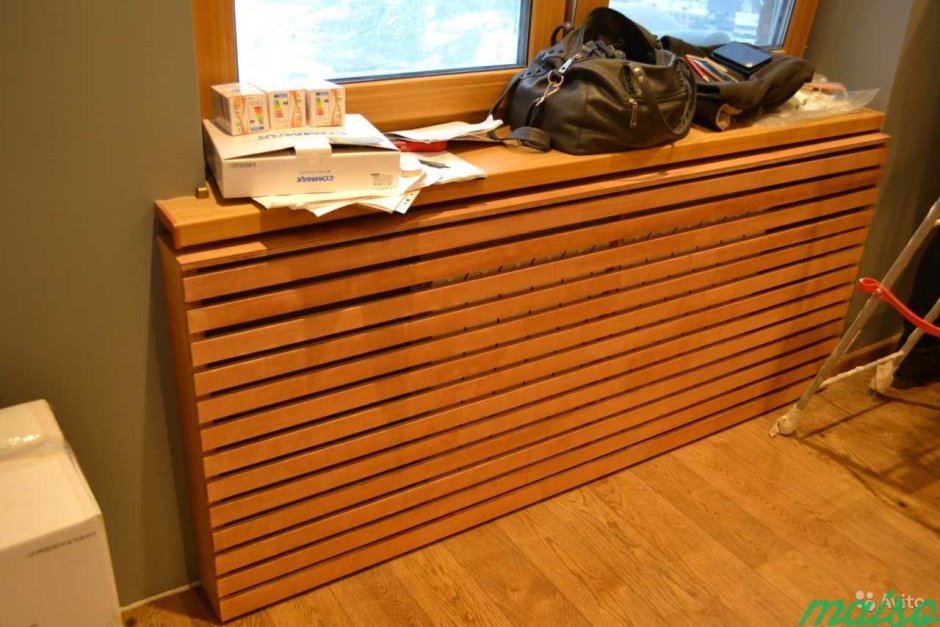 Экраны на батареи из деревянных реек