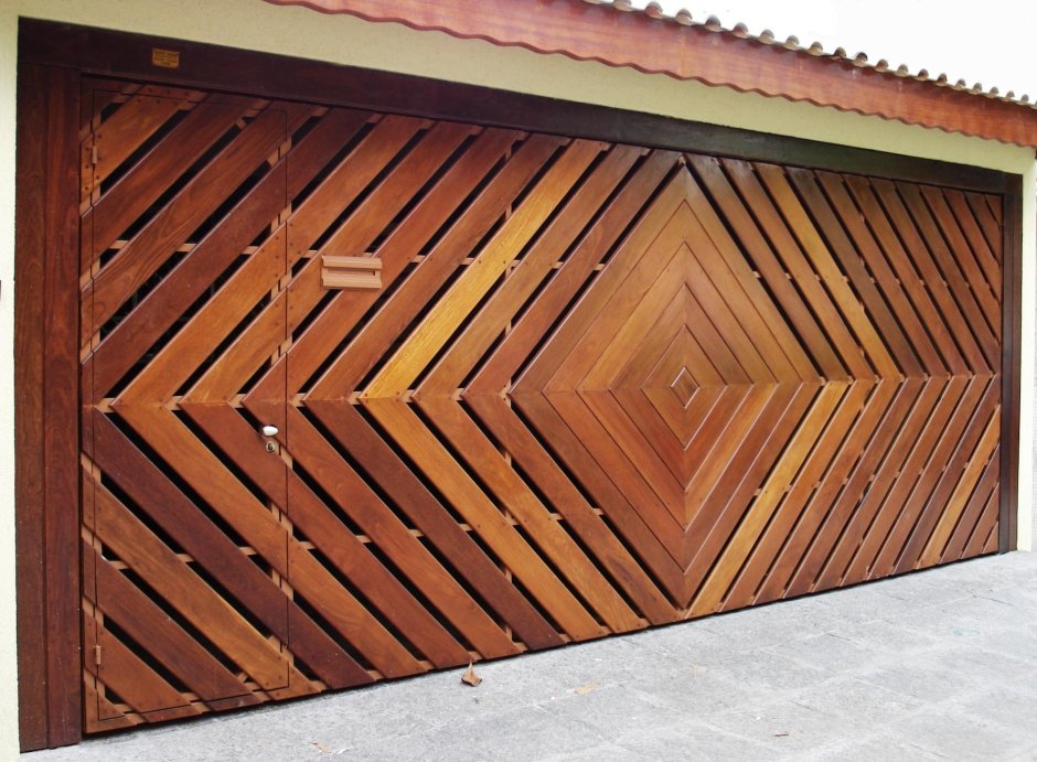 Ворота из деревянных реек