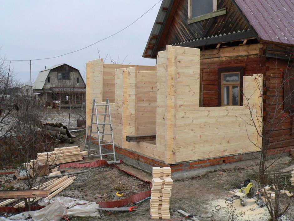 Пристрой к деревянному дому