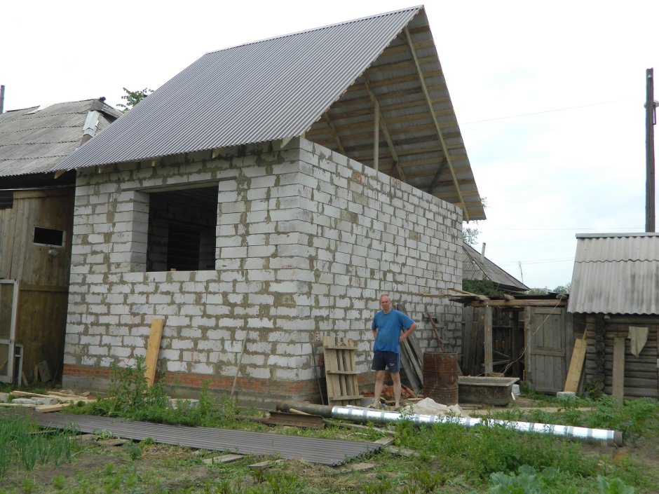 Пристрой к дому из пеноблоков