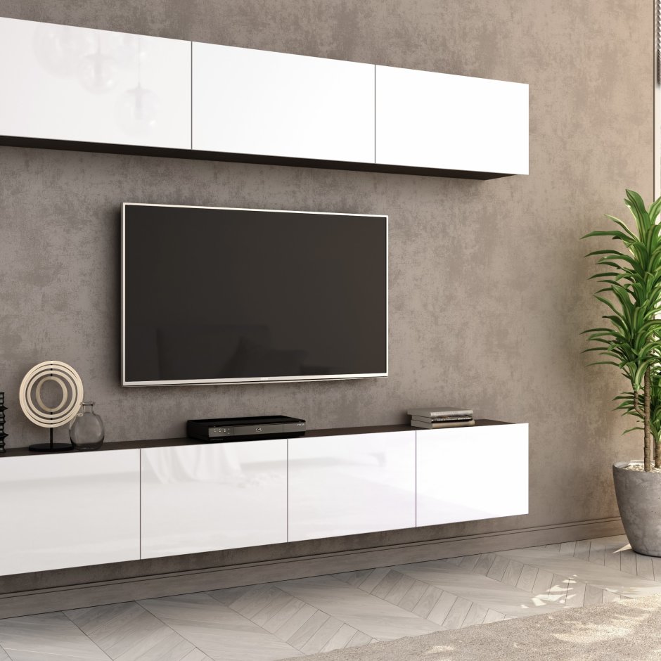 Стенка Лия белый глянец