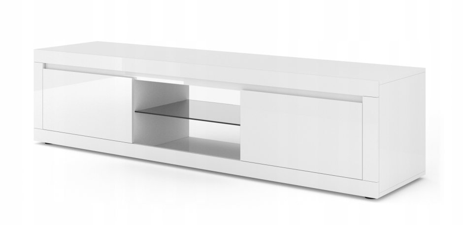 Тумба под ТВ 2000 мм белый глянец