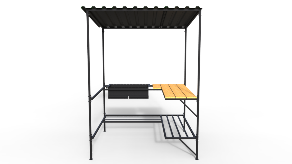 Навес для барбекю Blooma, сталь, 246 х 142 х 210 см