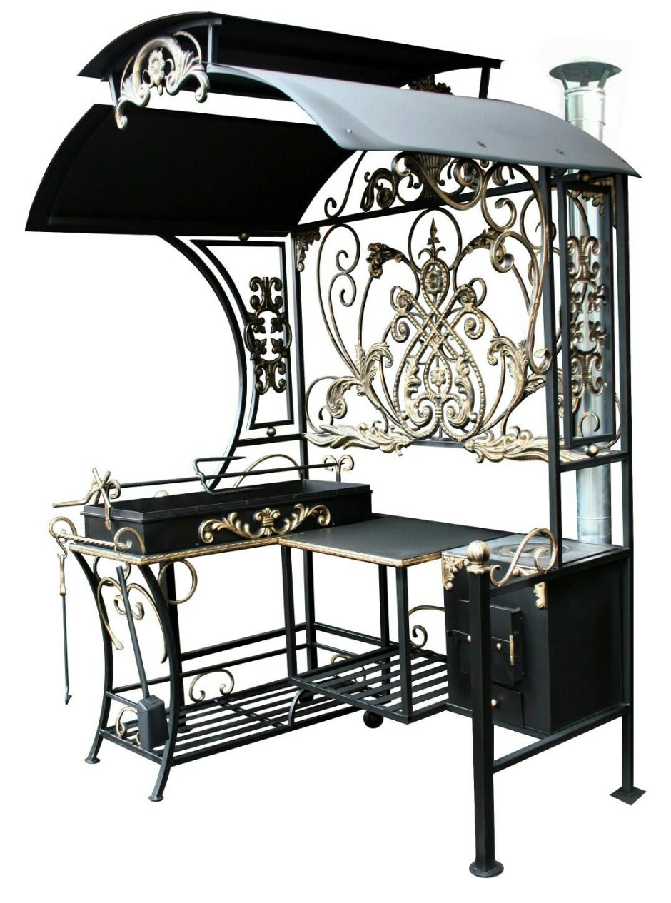 Мангал классика с крышей, 1,2х2,1х1м