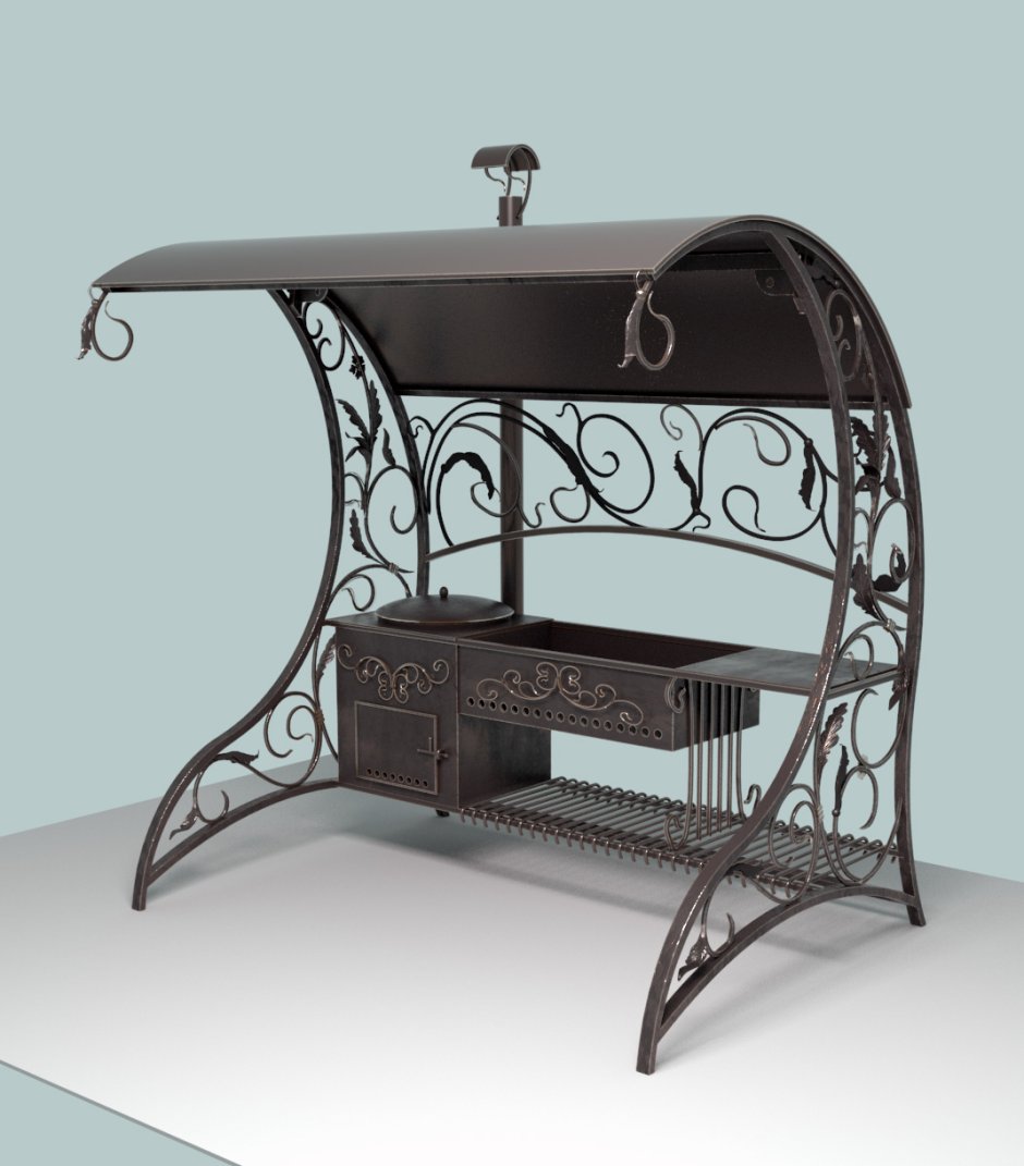 Мангал с крышей