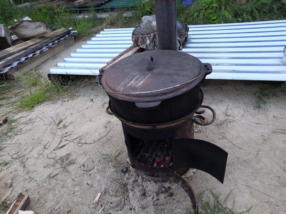 Мангал для казана из газового баллона