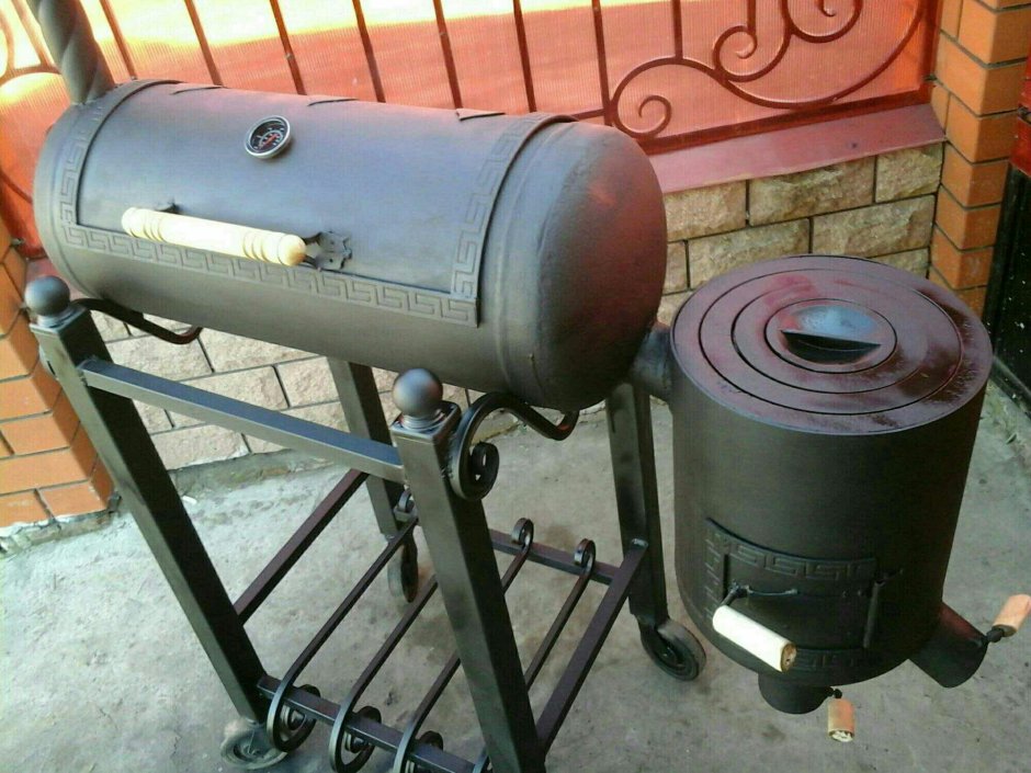 Мангал из газового баллона с казаном