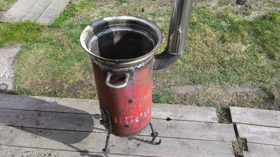Печка из газового баллона под казан 12л