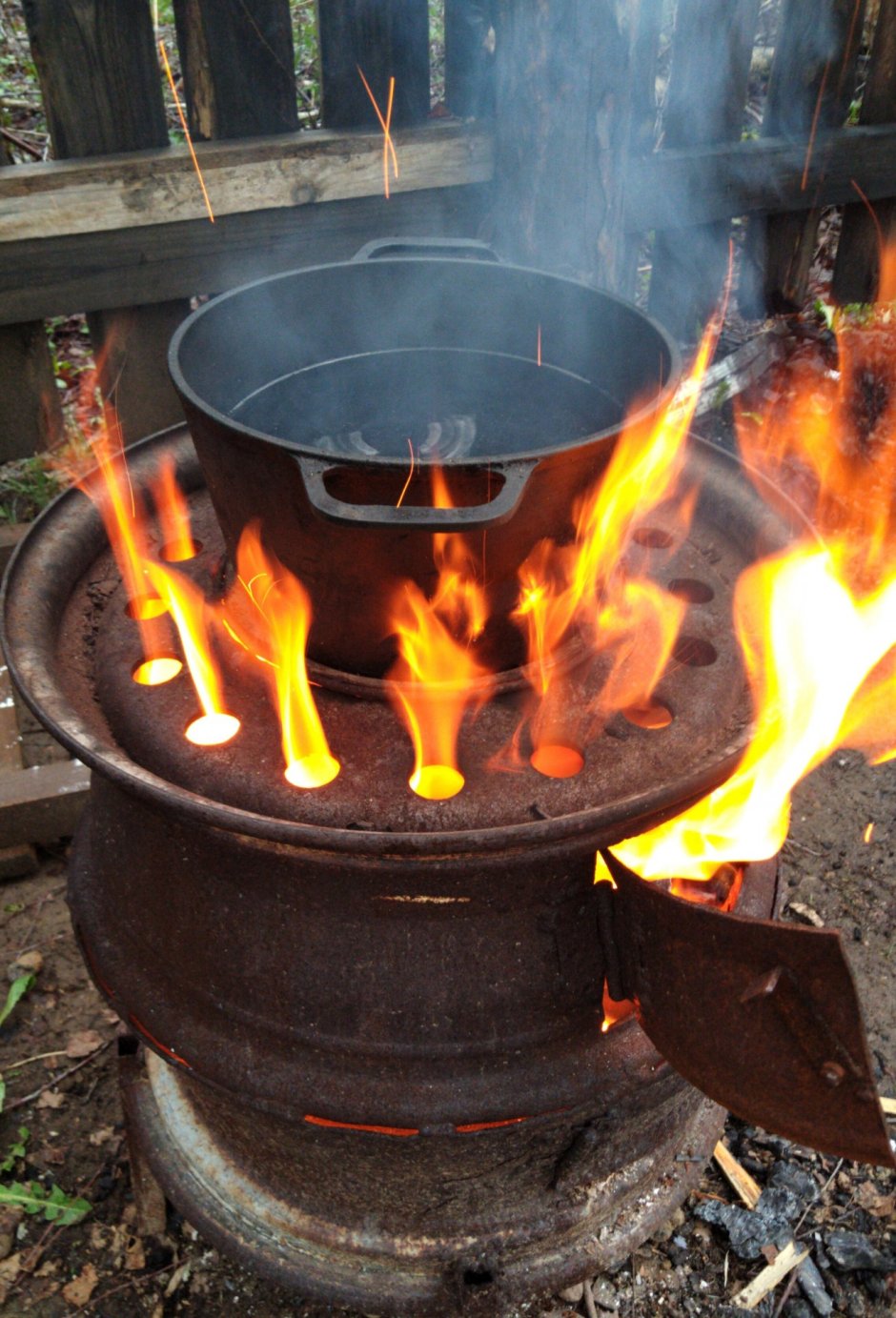 Печь для казана из газового баллона 27 л