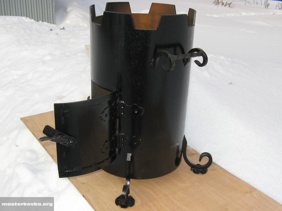 Печь под казан из солдатской буржуйки