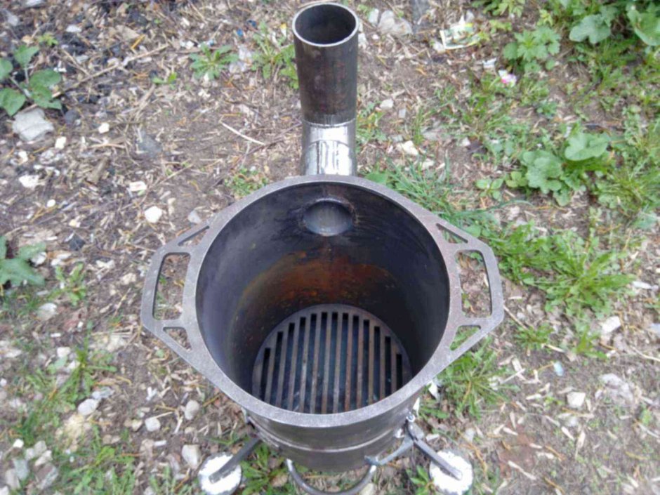 Печка для казана из трубы