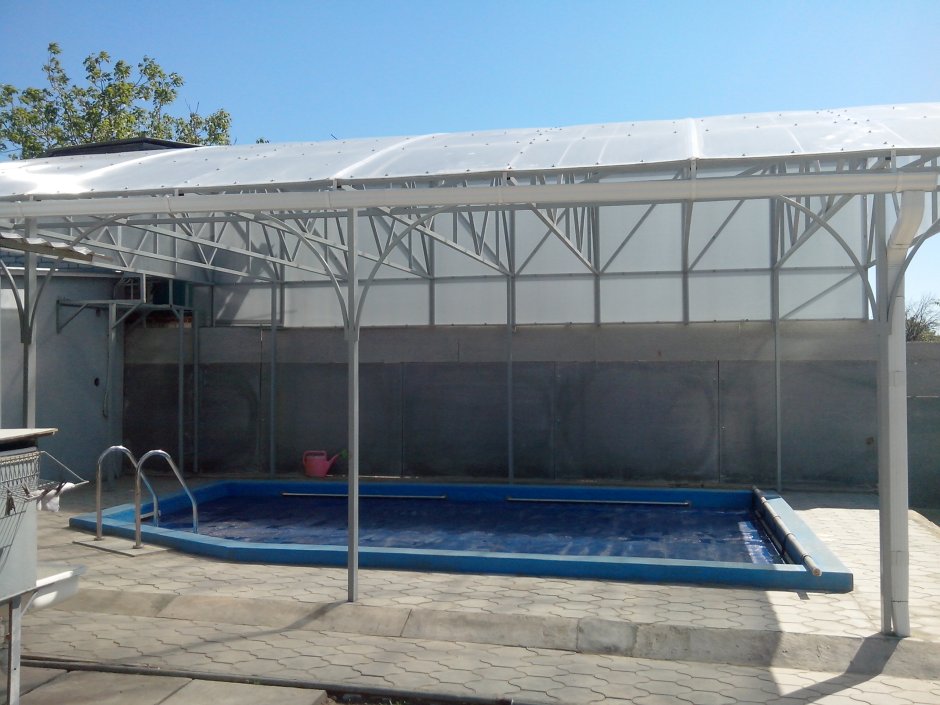 Проект навеса над бассейном металлоконструкции
