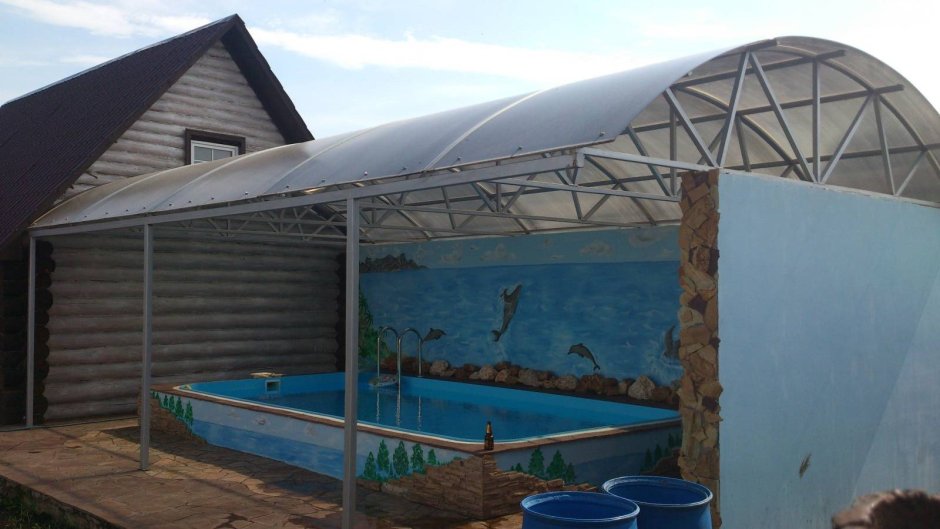 Навес над бассейном