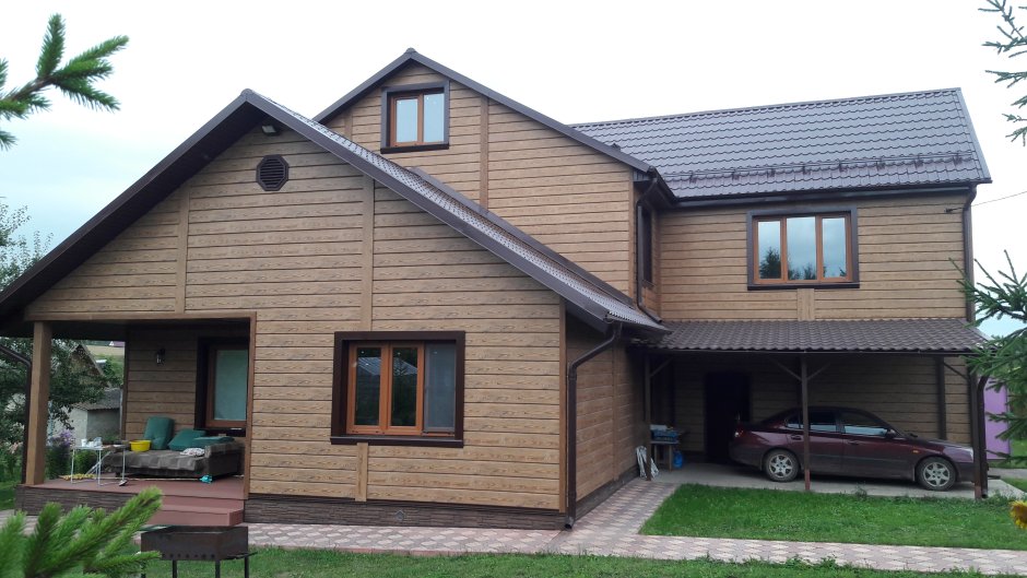 Имитация бруса фасады домов