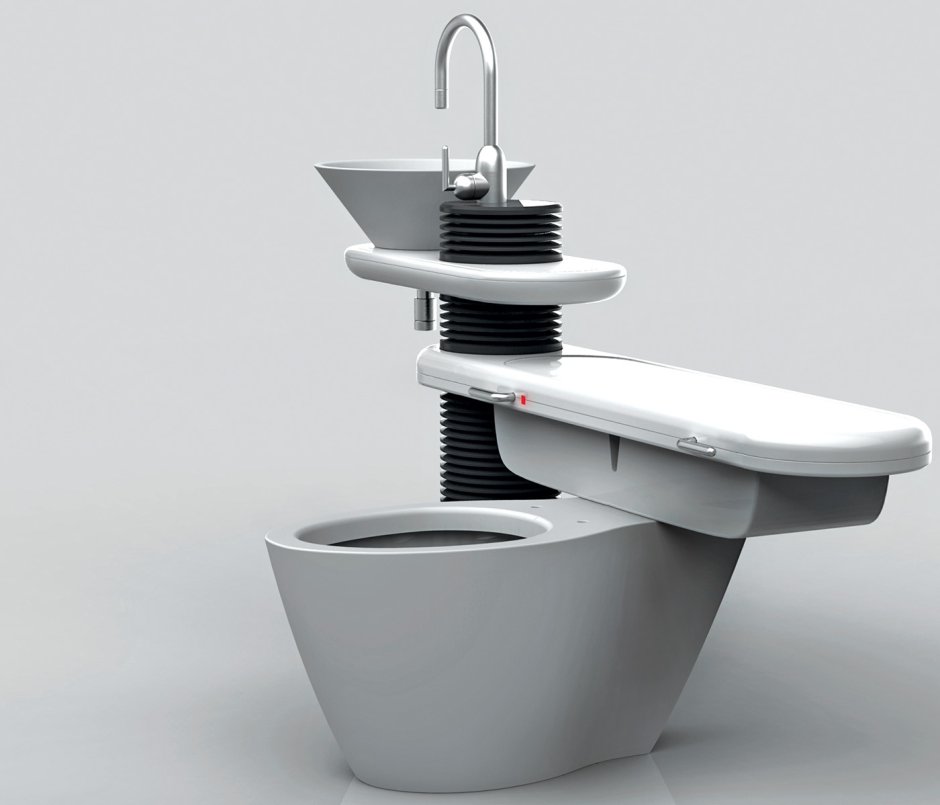 Унитаз с выдвижной раковиной