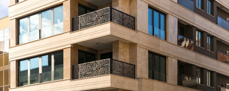 Вентилируемый фасад "травертин"