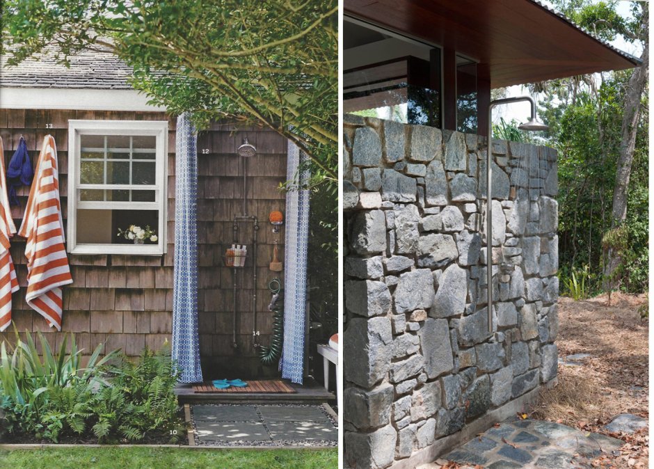 Летний душ из кирпича