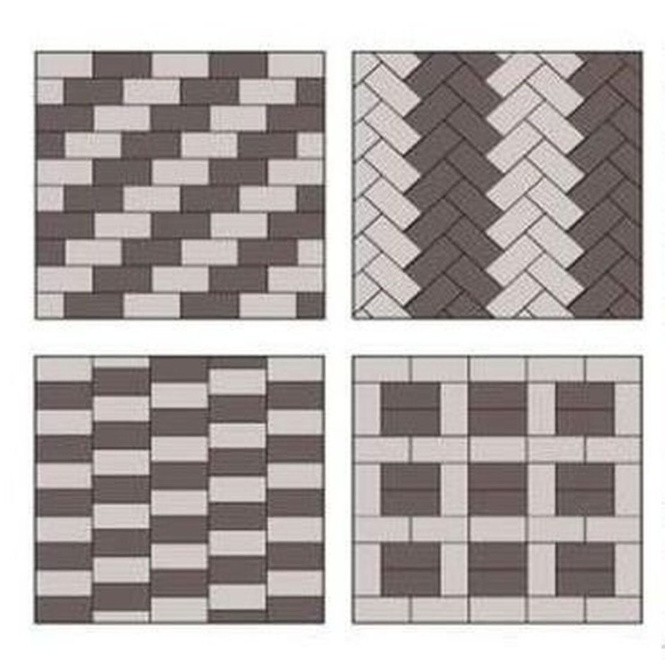 Схема укладки тротуарной плитки 200х100