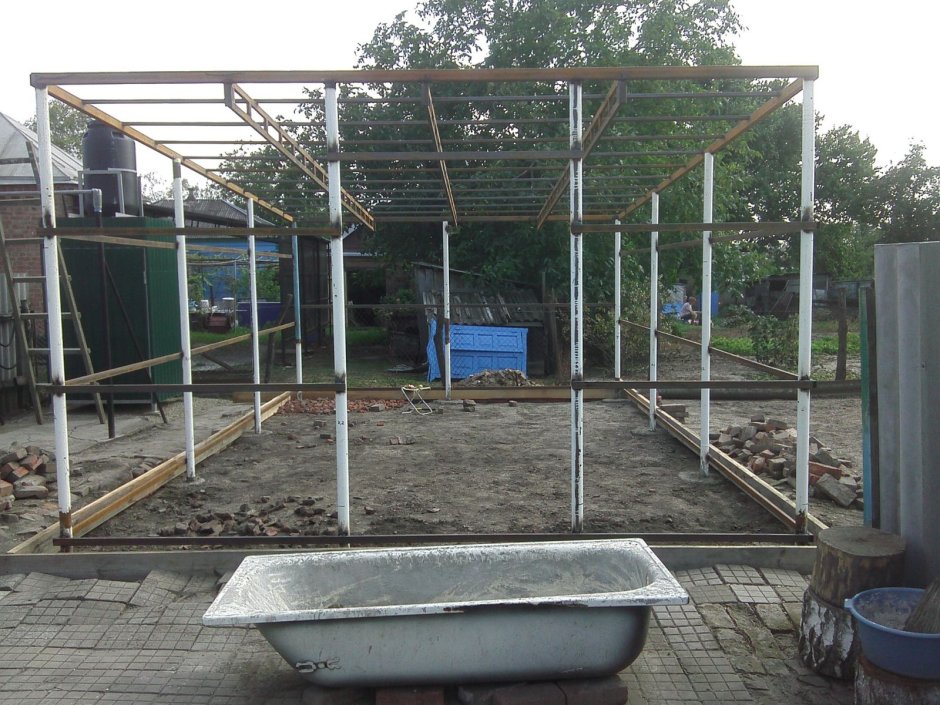 Каркас сарая из профильной трубы