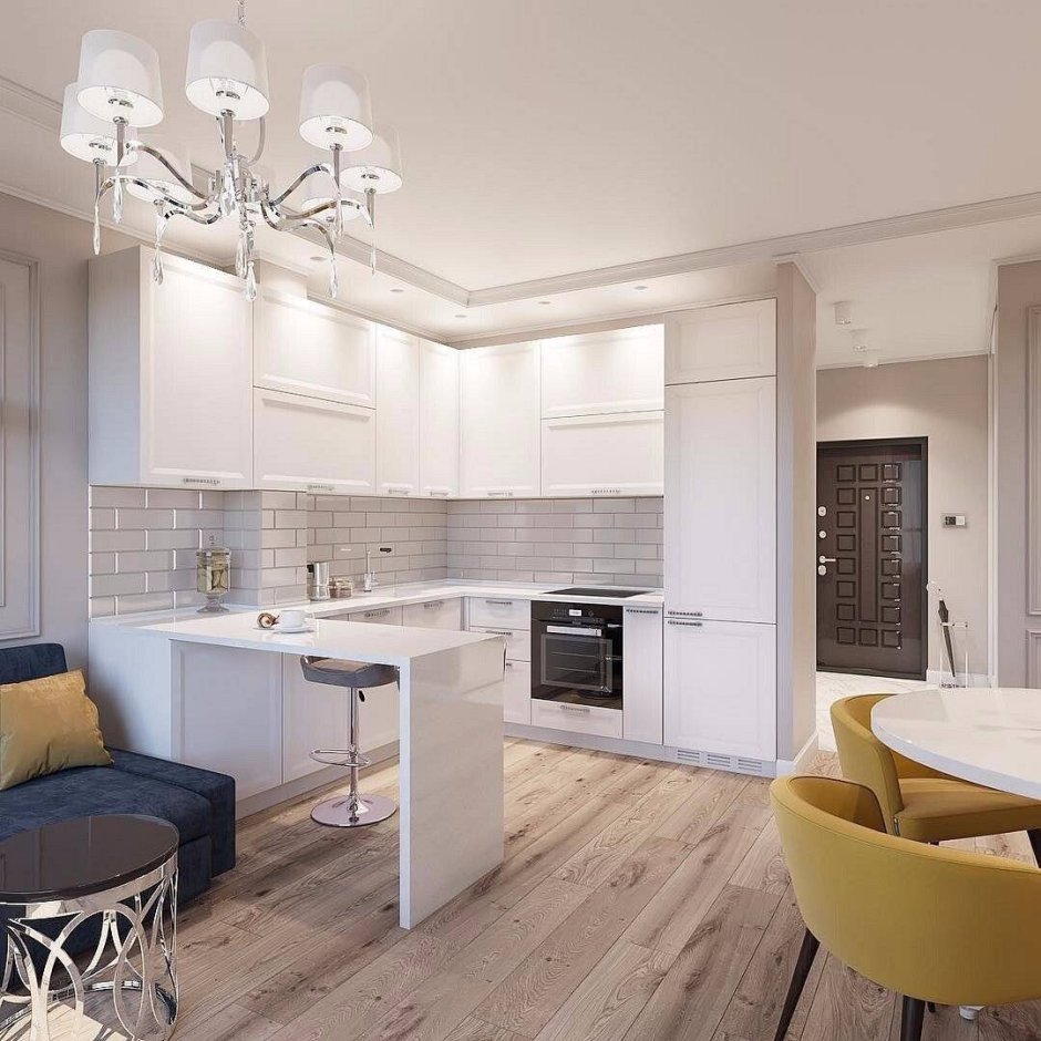 Кухня гостиная икеа 20м