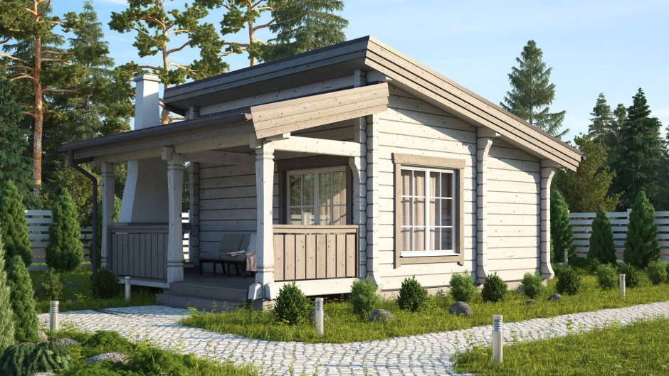 Дом с односкатной крышей Скандинавия